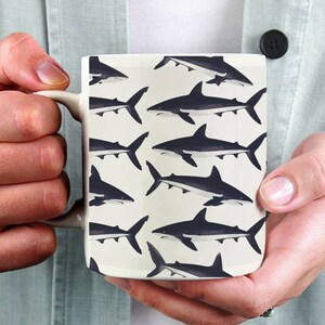 Personalized Sark Mug, Shark Lover Gift, Cute Shark Mug, Gift for Him, Father’s Day Gift, Shark Coffee Mug, Beach Lover Gift, Gift for Dad