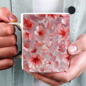 Personalized Cherry Blossom Coffee Mug: Floral Gift for Mom