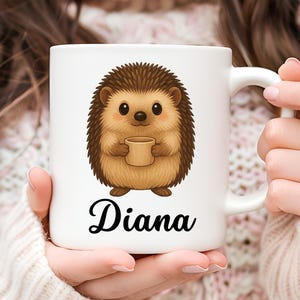 Personalized Hedgehog Mug, Hedgehog Coffee Mug, Hedgehog Lover Gift, Gift for Her, Cute Hedgehog Gift, Christmas Gift, Animal Mug, Cute Mug