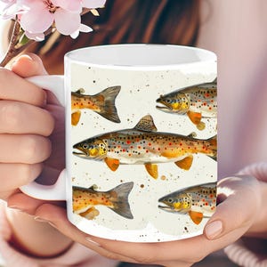 Personalized Trout Mug, Fish Lover Gift, Fishing Coffee Mug, Fisherman Gift, Father’s Day Gift, Gift for Dad, Fishing Gift, Exotic Fish Mug