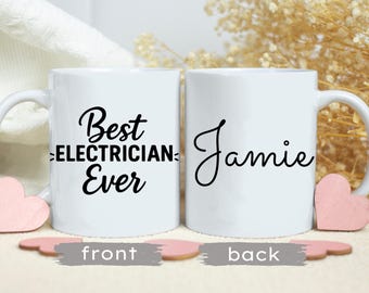 Taza de café personalizada para electricista, regalo personalizado