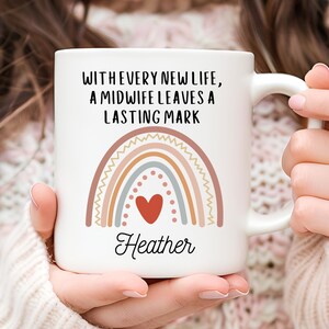 Personalized Rainbow Midwife Mug, Gift for Her, Best Midwife Gift, Thank You Gift, Christmas Gift, Midwife Coffee Mug, Doula Mug, Postpartum