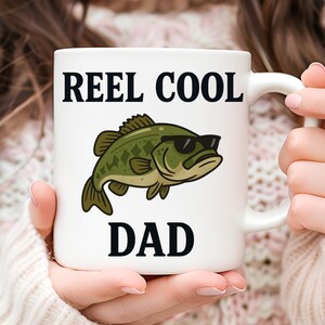 Reel Cooler Papa Becher, Angeln-Liebhaber-Becher, Angeln-Kaffeebecher, Geschenk für ihn, Vatertagsgeschenk, Bass Fischen Becher, Geschenk für Papa, Fischer Geschenk