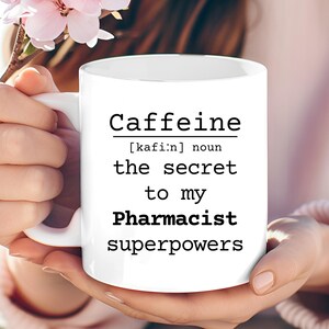 Funny Pharmacist Superpowers Mug, Pharmacist Coffee Mug, Pharmacist Appreciation Gift, Gift for Her, Gift for Pharmacist, Pharmacist Cup