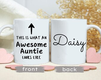 Personalized Auntie Mug, Best Auntie Gift, Ceramic Coffee Mug