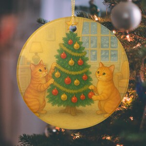 Christmas Cat Ornament: Festive Holiday Décor, Animal Lover Gift