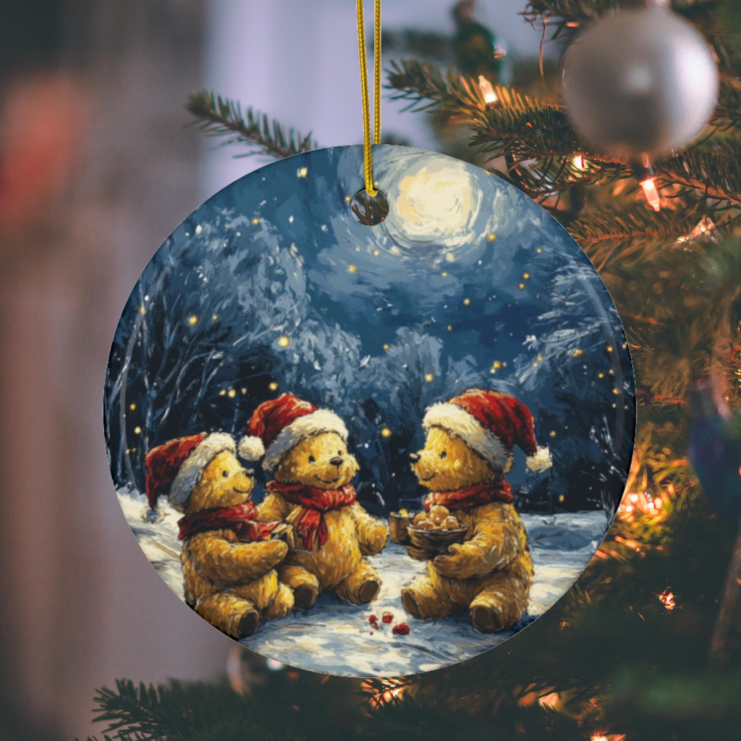 Teddy Bear Christmas Ornament, Festive Holiday Keepsake - Etsy