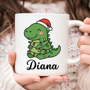 Personalized Dinosaur Mug, Dino, Cute Dinosaur Gift, Dinosaur Coffee Mug, Gift for Her, Christmas Gift, Dinosaur Lover Gift, Dinosaur Mug