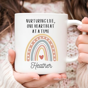 Personalized Rainbow Midwife Mug: Appreciation Gift