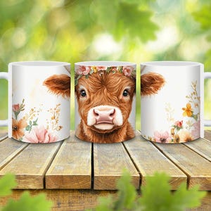 Tazza personalizzata con mucca delle Highlands, regalo per amanti delle mucche, tazza da caffè con mucca delle Highlands, tazza da agricoltura, regalo per lei, tazza con mucca, tazza con animali, tazza con mucca carina