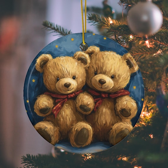 Christmas Teddy Bear Ornament: Keepsake Holiday Decor - Etsy