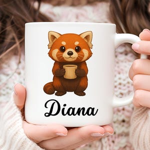 Personalized Red Panda Mug, Red Panda Coffee Mug, Red Panda Lover Gift, Gift for Her, Cute Red Panda Gift, Christmas Gift, Animal Mug