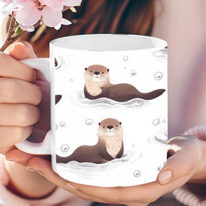 Personalized Otter Mug, Otter Coffee Mug, Otter Lover Gift, Gift for Her, Sea Otter Coffee Mug, Cute Animal Mug, Sea Otter Cup, Gift for Him