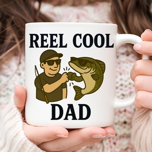Reel Cooler Papa Becher, Angeln Kaffeebecher, Geschenk für Papa, Fischer Geschenk, Geschenk für ihn, Bass Fischen Becher, Vatertagsgeschenk, Angeln Liebhaber Becher
