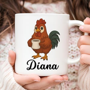 Personalized Rooster Mug, Rooster Coffee Mug, Rooster Lover Gift, Gift for Her, Cute Rooster Gift, Christmas Gift, Animal Mug, Rooster Cup