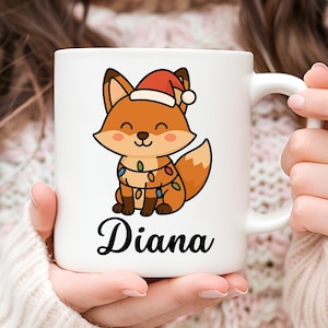 Personalized Fox Mug, Camping Mug, Christmas Gift, Cute Mug, Fox Coffee Mug, Gift for Her, Animal Mug, Cute Fox Gift, Fox Lover Gift