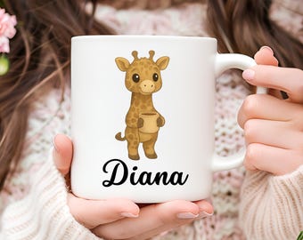 Personalized Giraffe Mug, Giraffe Coffee Mug, Giraffe Lover Gift, Gift for Her, Cute Giraffe Gift, Christmas Gift, Animal Mug, Cute Mug
