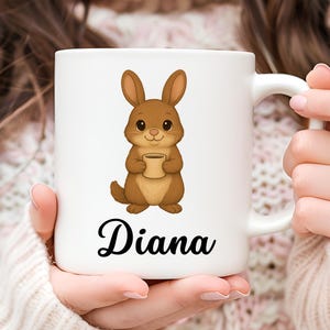 Personalized Rabbit Mug, Rabbit Coffee Mug, Rabbit Lover Gift, Gift for Her, Cute Rabbit Gift, Christmas Gift, Animal Mug, Cute Mug