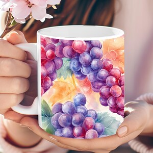 Personalized Grape Mug, Grape Lover Gift, Grape Coffee Mug, Gift for Her, Fruit Mug, Mother’s Day Gift, Cute Grape Mug, Gift for Mom, Fruit