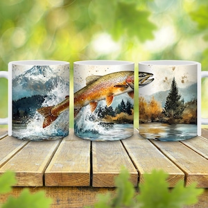 Personalized Rainbow Trout Coffee Mug: Fly Fishing Gift