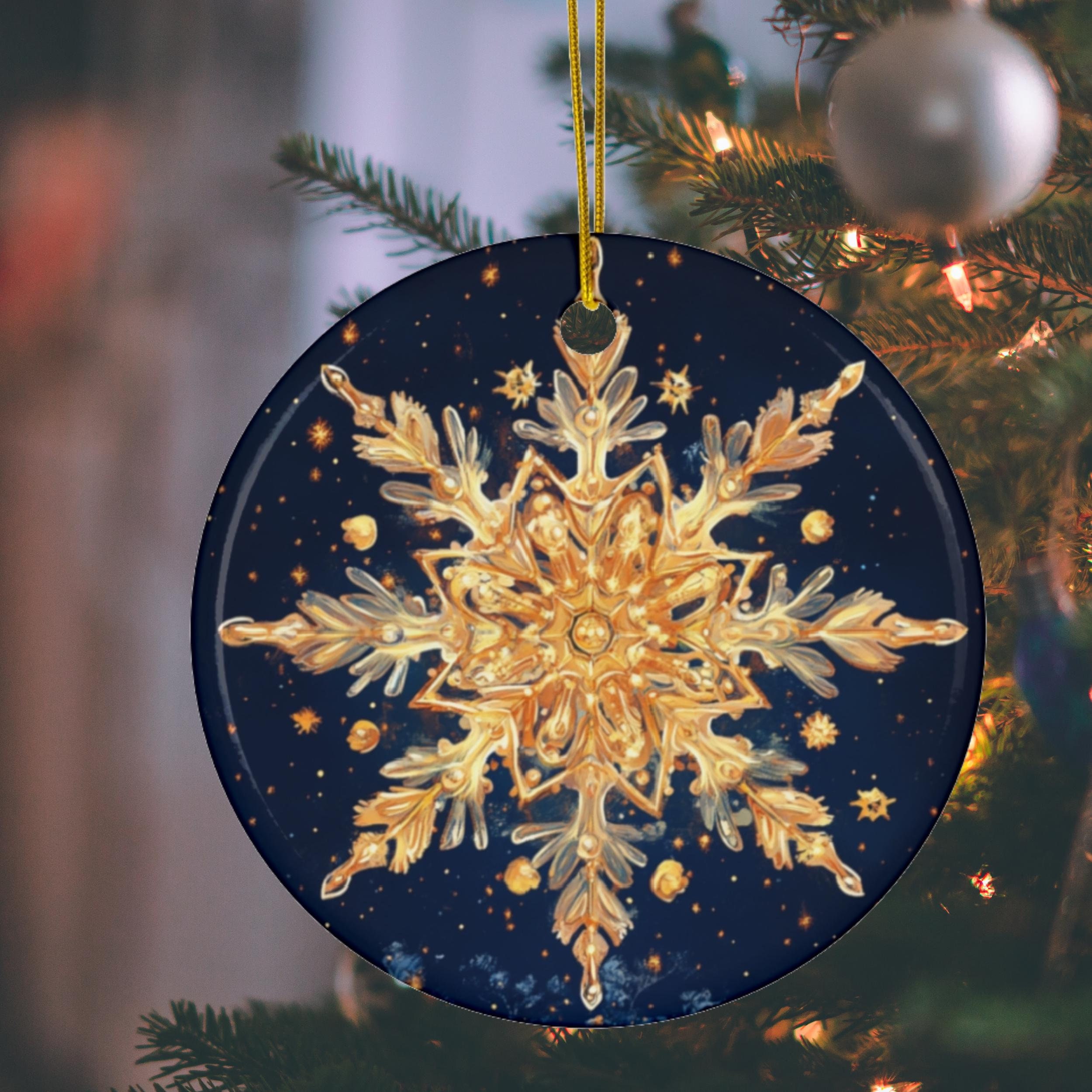  クリスマスの雪の結晶型オーナメント クリスマスの雪の結晶の陶器のオーナメント、ホリデーデコレーション
