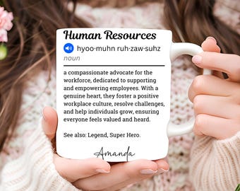 Taza personalizada con la definición de Recursos Humanos: Regalo de RR.