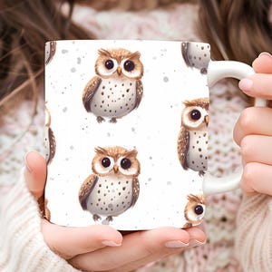 Mug hibou personnalisé, Mug amateur de hibou, Mug à café hibou, Mug hibou mignon, Mug animal, cadeau pour amoureux de la nature, cadeau pour amoureux des animaux, tasse hibou, mug hibou blanc