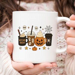 Halloween Coffee Drinks Mug: Spooky Season Ceramic Coffee Cup