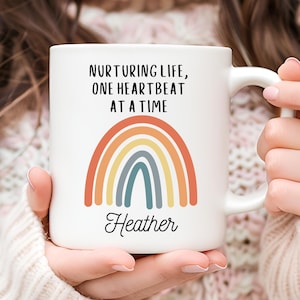 Personalized Rainbow Midwife Mug: Thank You Gift