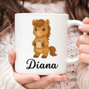 Personalized Horse Mug, Horse Coffee Mug, Horse Lover Gift, Gift for Her, Cute Horse Gift, Christmas Gift, Animal Mug, Cute Mug, Horse Cup