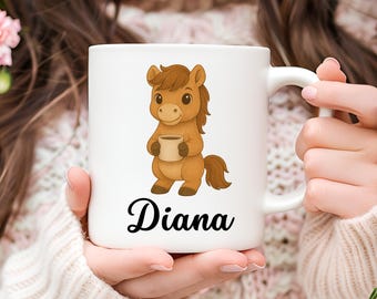 Personalized Horse Mug, Horse Coffee Mug, Horse Lover Gift, Gift for Her, Cute Horse Gift, Christmas Gift, Animal Mug, Cute Mug, Horse Cup