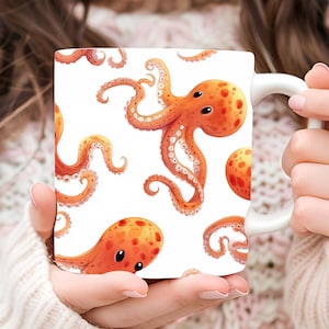 Personalized Octopus Mug, Octopus Lover Mug, Octopus Coffee Mug, Cute Octopus Mug, Animal Mug, Nature Gift, Animal Lover Gift, Octopus Cup