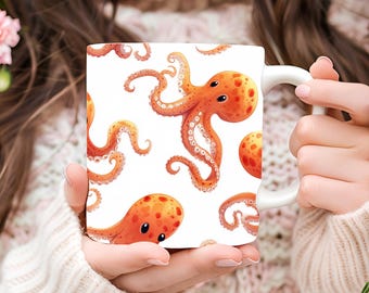 Personalized Octopus Coffee Mug, Animal Lover Gift