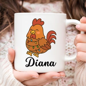 Personalized Rooster Mug, Rooster Cup, Cute Rooster Gift, Gift for Her, Rooster Lover Gift, Animal Mug, Christmas Gift, Rooster Coffee Mug