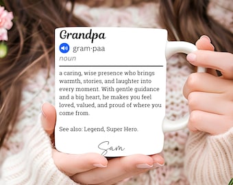 Gepersonaliseerde opa-definitiemok: gepersonaliseerd koffiecadeau