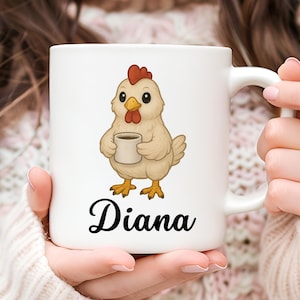 Personalized Chicken Mug, Chicken Coffee Mug, Chicken Lover Gift, Gift for Her, Cute Chicken Gift, Christmas Gift, Animal Lover Gift