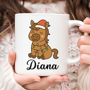 Personalized Horse Mug, Horse Cup, Cute Horse Gift, Horse Coffee Mug, Gift for Her, Animal Mug, Cute Mug, Horse Lover Gift, Christmas Gift