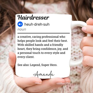 Personalized Hairdresser Mug, Hairdresser Lover Mug, Hairdresser Coffee Mug, Christmas Gift, Hairdresser Gift, Gift for Her, Coworker Gift