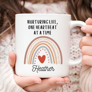 Personalized Rainbow Midwife Mug: Thank You Gift