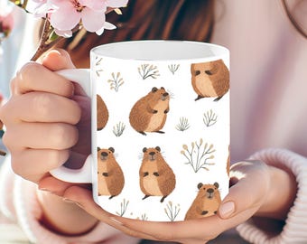 Tazza da caffè personalizzata con capibara, simpatico regalo per gli amanti degli animali