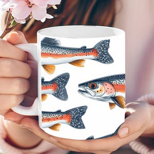 Personalized Rainbow Trout Coffee Mug: Angler Gift
