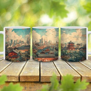 Personalized Japanese Travel Mug, Travel Coffee Mug, Travel Lover Gift, Japanese Art Coffee Mug, Gift for Her, Japanese Gift, Asian Art