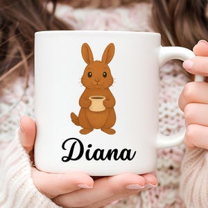 Personalized Rabbit Mug, Rabbit Coffee Mug, Rabbit Lover Gift, Gift for Her, Animal Mug, Cute Mug, Cute Rabbit Gift, Christmas Gift