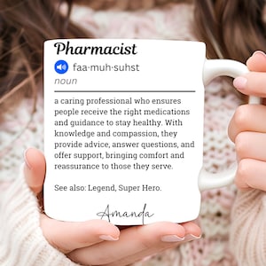 Personalized Pharmacist Mug, Pharmacist Lover Mug, Pharmacist Coffee Mug, Christmas Gift, Best Pharmacist Gift, Gift for Her, Pharmacy Mug