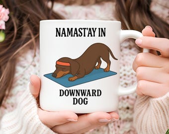 Yoga Dachshund Coffee Mug: Funny Dog Lover Gift