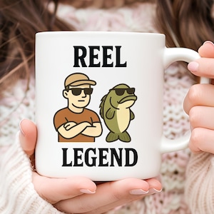 Reel Legend Mug, Fishing Coffee Mug, Gift for Dad, Father’s Day Gift, Fisherman Gift, Bass Fishing Mug, Gift for Him, Fishing Lover Mug