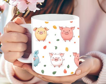 Personalized Pig Coffee Mug, Farm Animal Gift