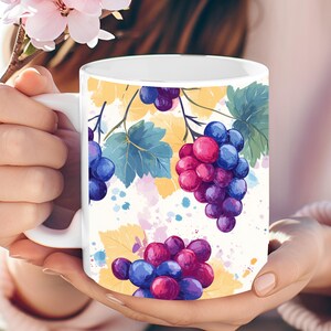 Personalized Grape Mug, Grape Lover Gift, Grape Coffee Mug, Gift for Her, Fruit Mug, Mother’s Day Gift, Cute Grape Mug, Gift for Mom, Fruit