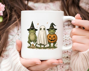 Halloween Frog Coffee Mug: Spooky Season Ceramic Mug