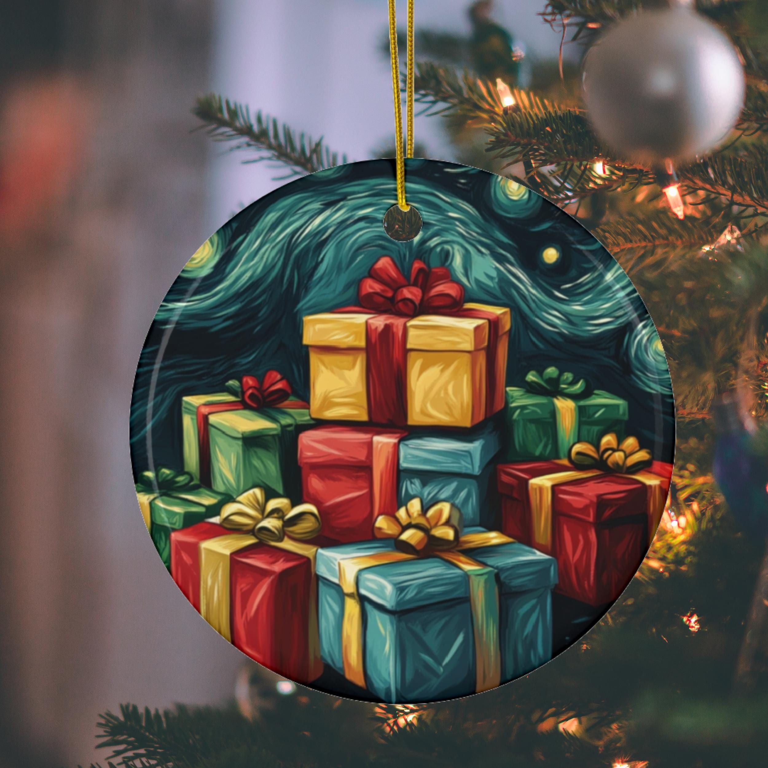 クリスマス装飾セット 陶器製 クリスマスプレゼント 陶器製オーナメント、ホリデーデコレーション